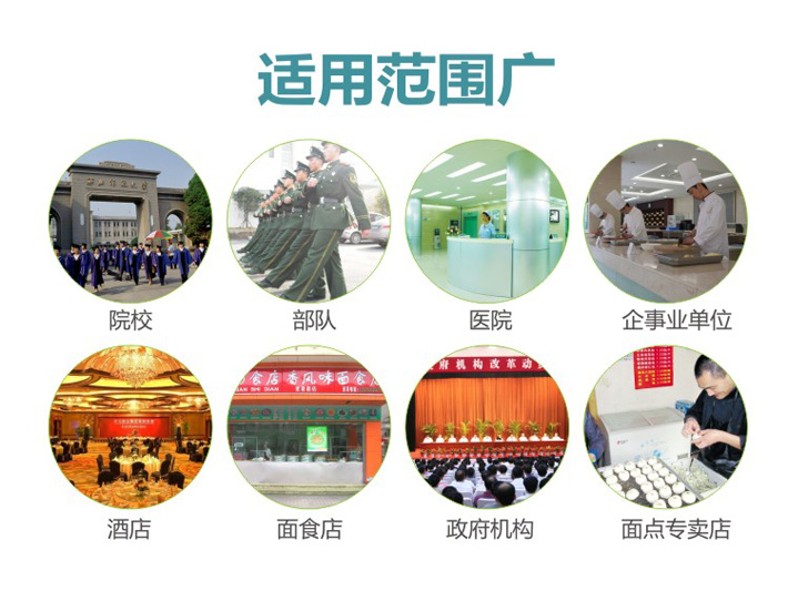 適用于餐飲飯店、院校及企事業(yè)單位食堂、中央廚房等面食加工